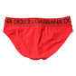 Red Logo Waist Men Beachwear Brief Swimwear
