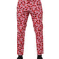 Pink Cherry Print Cotton Dress Pants