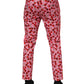 Pink Cherry Print Cotton Dress Pants