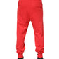 Red Cotton Men Jogger Sweatpants Pants