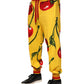 Yellow Cherry Print Jogger Sweatpants Pants