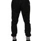 Black Cotton Logo Tape Men Jogger Pants