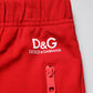 Red Viscose Logo Jogger Men Sweatpants Pants
