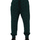 Green Logo Print Jogger Men Sweatpants Pants