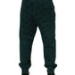 Green Logo Print Jogger Men Sweatpants Pants