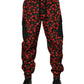 Black Red Cherry Print Men Sweatpants Pants