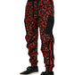 Black Red Cherry Print Men Sweatpants Pants