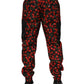 Black Red Cherry Print Men Sweatpants Pants