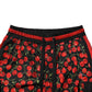 Black Red Cherry Print Men Sweatpants Pants