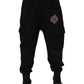 Black Cotton Logo Jogger Sweatpants Pants