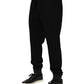 Black Cotton Crown Jogger Sweatpants Pants