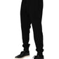 Black Cotton Crown Jogger Sweatpants Pants