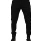 Black Cotton Men Jogger Sweatpants Pants