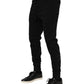 Black Cotton Men Jogger Sweatpants Pants