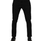 Black Viscose Drawstring Men Jogger Pants