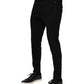 Black Viscose Drawstring Men Jogger Pants