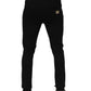 Black Viscose Drawstring Men Jogger Pants