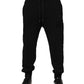 Black Cotton Drawstring Jogger Pants