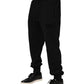 Black Cotton Drawstring Jogger Pants