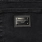 Black Cotton Logo Plaque Denim Jeans