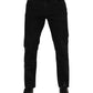 Black Cotton Logo Plaque Slim Fit Denim Jeans