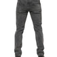 Gray Cotton Logo Plaque Denim Jeans