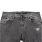 Gray Cotton Logo Plaque Men Denim Jeans