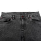 Black Washed Cotton Logo Plaque Denim Jeans