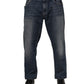 Blue Cotton Logo Plaque Slim Denim Jeans