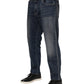 Blue Cotton Logo Plaque Slim Denim Jeans