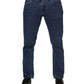 Blue Cotton Logo Skinny Denim Jeans