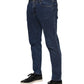 Blue Cotton Logo Skinny Denim Jeans