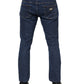Blue Cotton Logo Skinny Denim Jeans