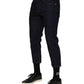 Dark Blue Cotton Logo Slim Fit Men Denim Jeans