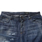 Blue Cotton Tattered Tapered Men Denim Jeans