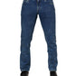Blue Cotton Logo Plaque Denim Jeans