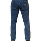 Blue Cotton Logo Plaque Denim Jeans