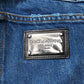 Blue Cotton Logo Plaque Denim Jeans
