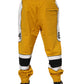 Yellow Cotton Logo Drawstring Jogger Sweatpants Pants
