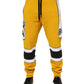 Yellow Print Cotton Drawstring Jogger Pants