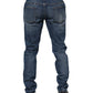 Blue Logo Embroidery Denim Jeans