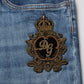 Blue Logo Embroidery Denim Jeans