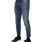 Blue Cotton Logo Plaque Denim Jeans