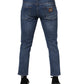 Blue Cotton Logo Plaque Denim Jeans