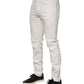 White Cotton Logo Plaque Slim Fit Denim Jeans