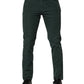 Green Cotton Corduroy Skinny Pants
