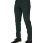 Green Cotton Corduroy Skinny Pants