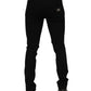 Dark Blue Cotton Logo Plaque GOLD Denim Jeans