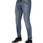 Blue Cotton Logo Plaque COMFORT Denim Jeans