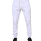White Cotton Drawstring Jogger Pants